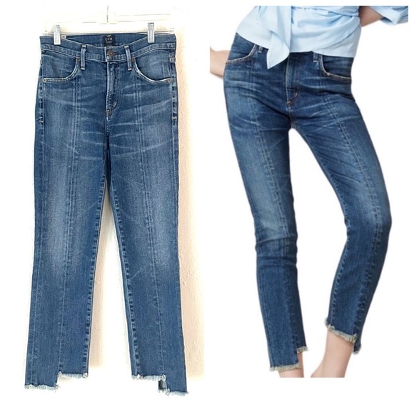 Citizens Of Humanity Amari Step Hem Mid Rise Front Seam Ankle Jeans Size 26 - Picture 1 of 12